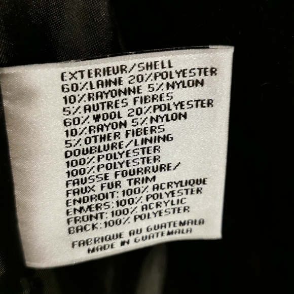 DKNY long wool blend coat with faux fur collar - Picture 12 of 16